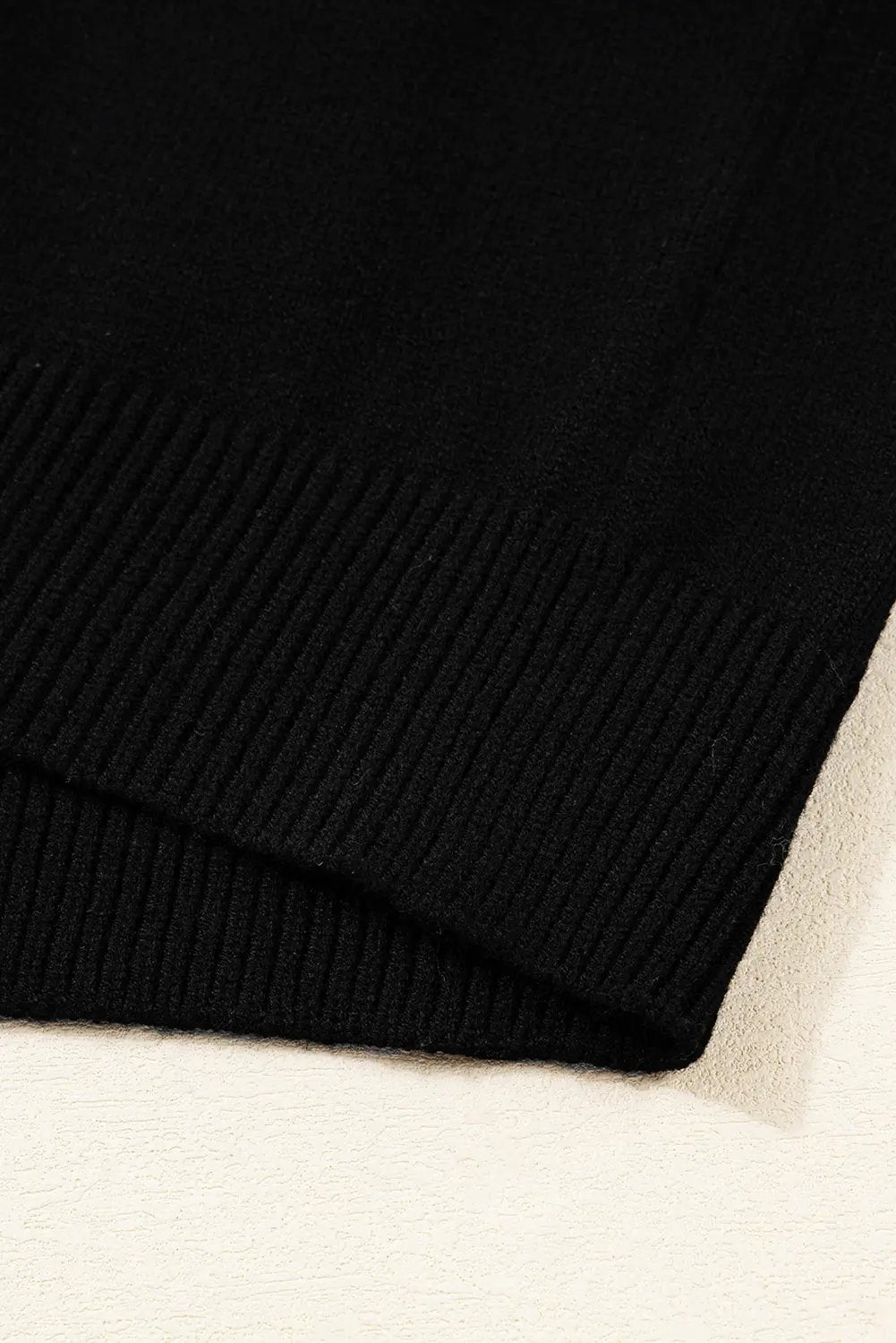 Black Colorblock Crew Neck Drop Shoulder Sweater Relaxed Fit Dear-Lover Dropshipping